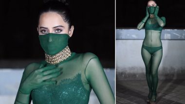 Uorfi Javed Is Serving Looks to the Tune of Vishal Bhardwaj’s ‘Darling’ While Covered in Green Mesh Bodysuit From Head to Toe